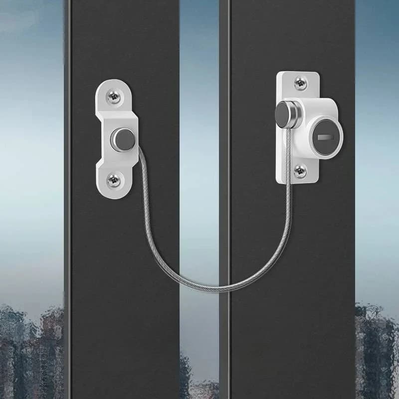Window Door Restrictor Baby Kids Child Pet Safety Security Chain Lock Kits Stainless Steel Casement Window Limiters