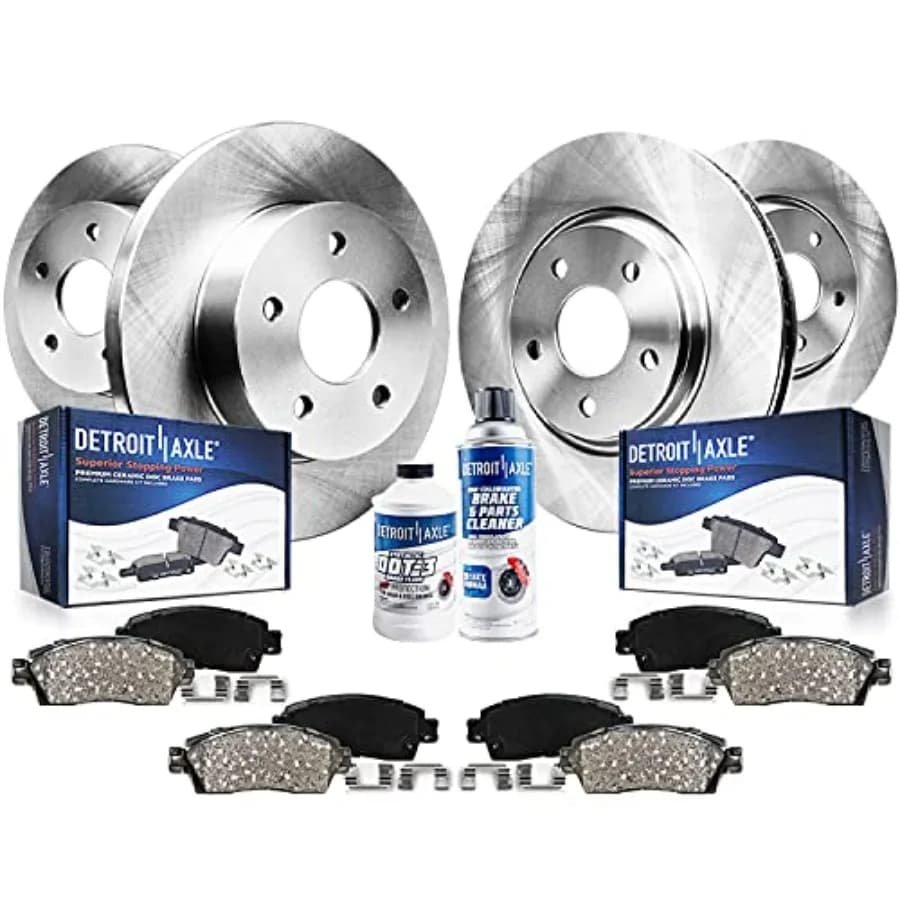 Kit freno asse Detroit per Honda CR-V 2005 2006 Sostituzione anteriore e posteriore con pastiglie freno e rotori in ceramica Compo freno nero