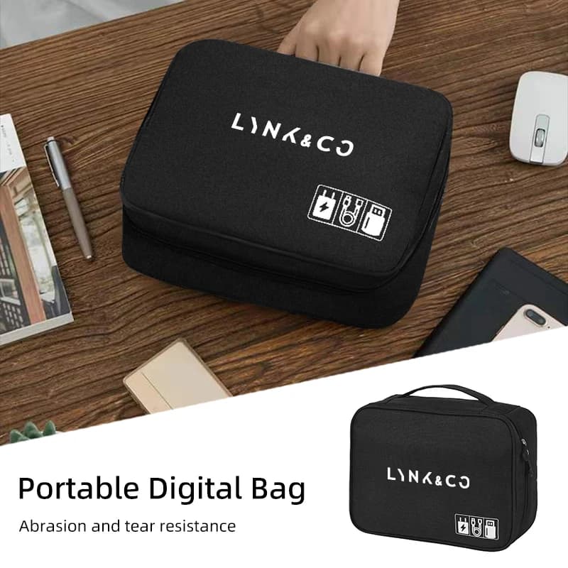 Auto Organizzatore di cavi portatile Borsa di stoccaggio digitale impermeabile per LYNK & CO 06 03 05 08 09 01 02 Hatchback BX11 EX11 ZERO LYNK