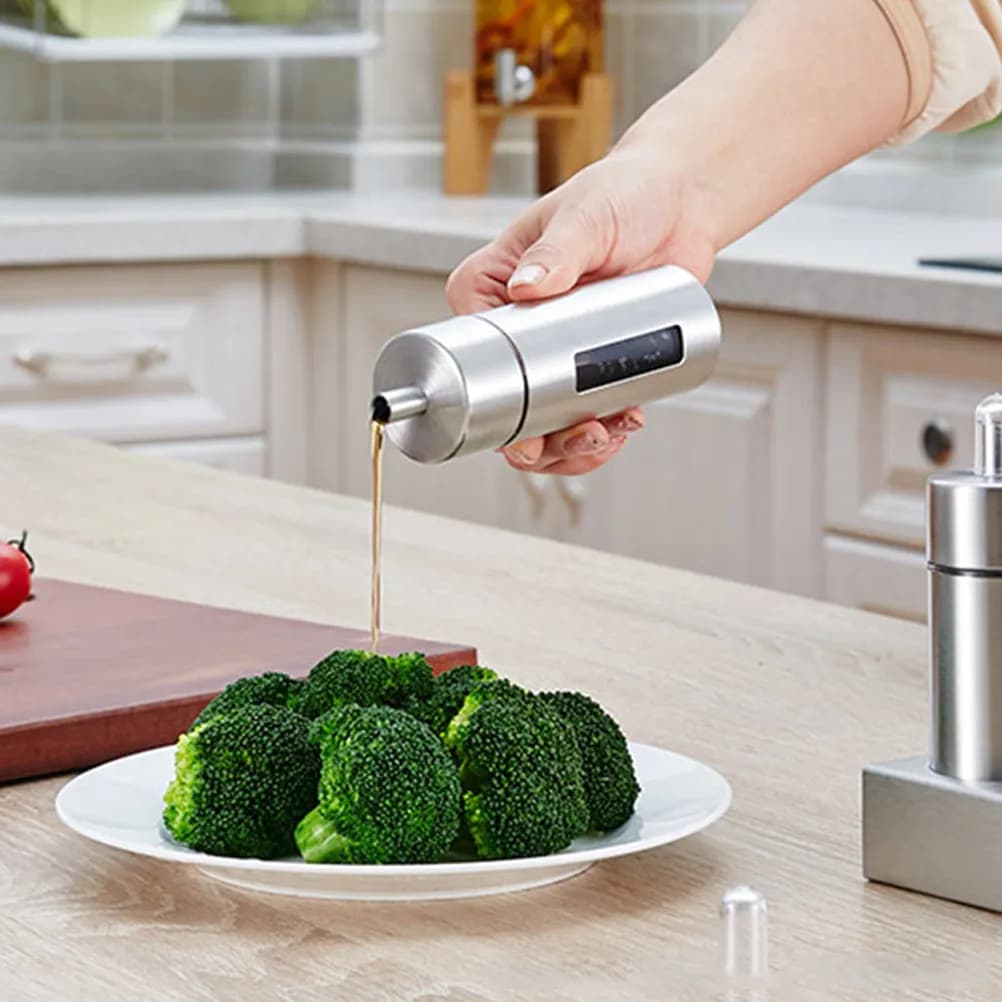 Set di Barattoli per Spezie in Acciaio Inox con Finestra Trasparente in Acrilico, Contenitori Ermetici per Sale, Pepe e Condimenti in Polvere per Cucina