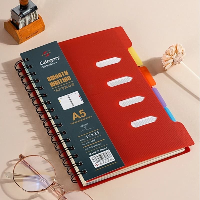 Twin Coil Binding Journal Notebook 210 pagine Wide Bosse Business Journal Notebook con divisori pagina per studente adulto