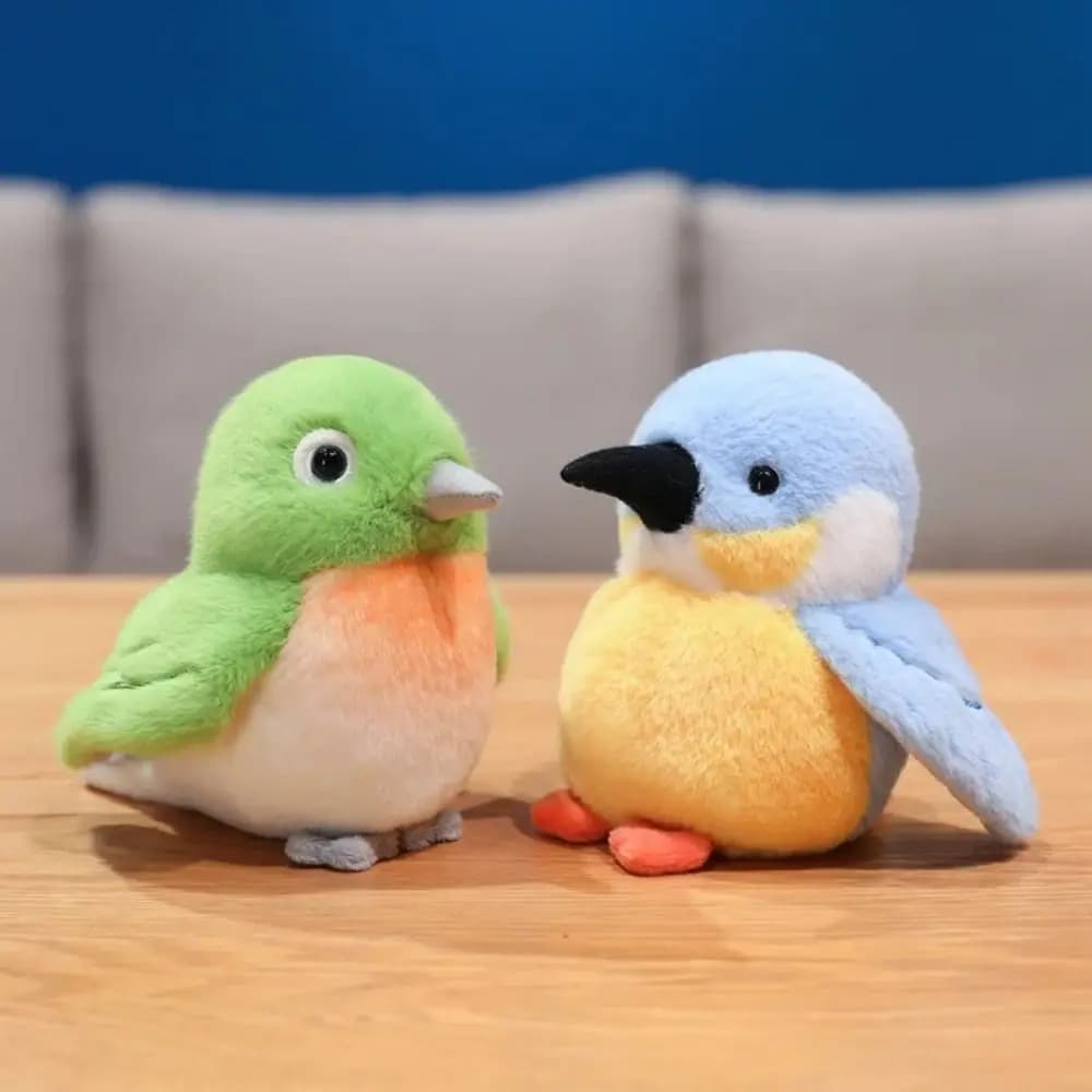 Shaking Sound Bird Fluffy Material 12cm Size Sound Bird Soft Texture Lifelike Appearance Stuffed Bird Birthday Gift