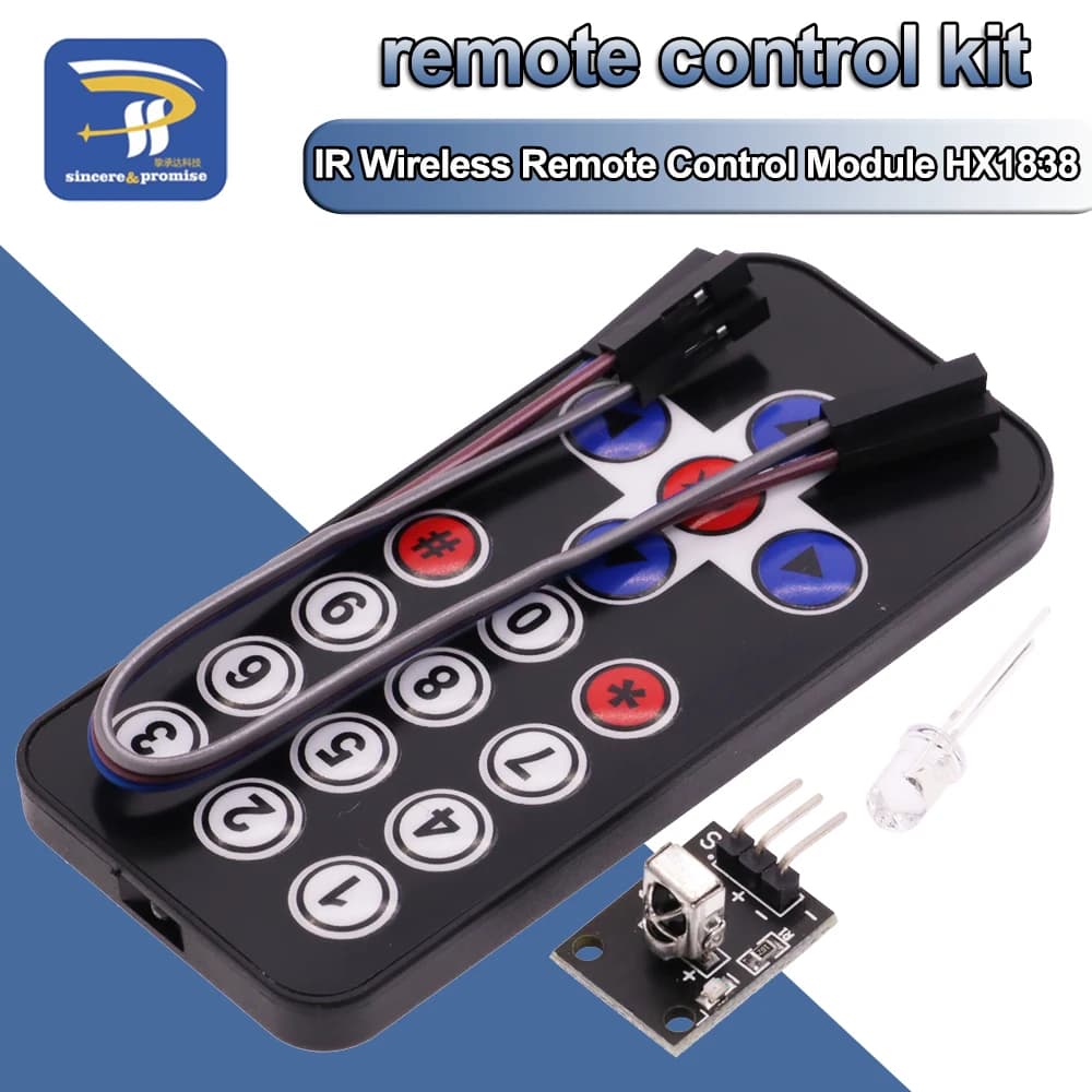 Nuovo modulo di controllo remoto wireless IR a infrarossi kit fai da te HX1838 per Arduino R3 Smart Car Raspberry Pi all'ingrosso