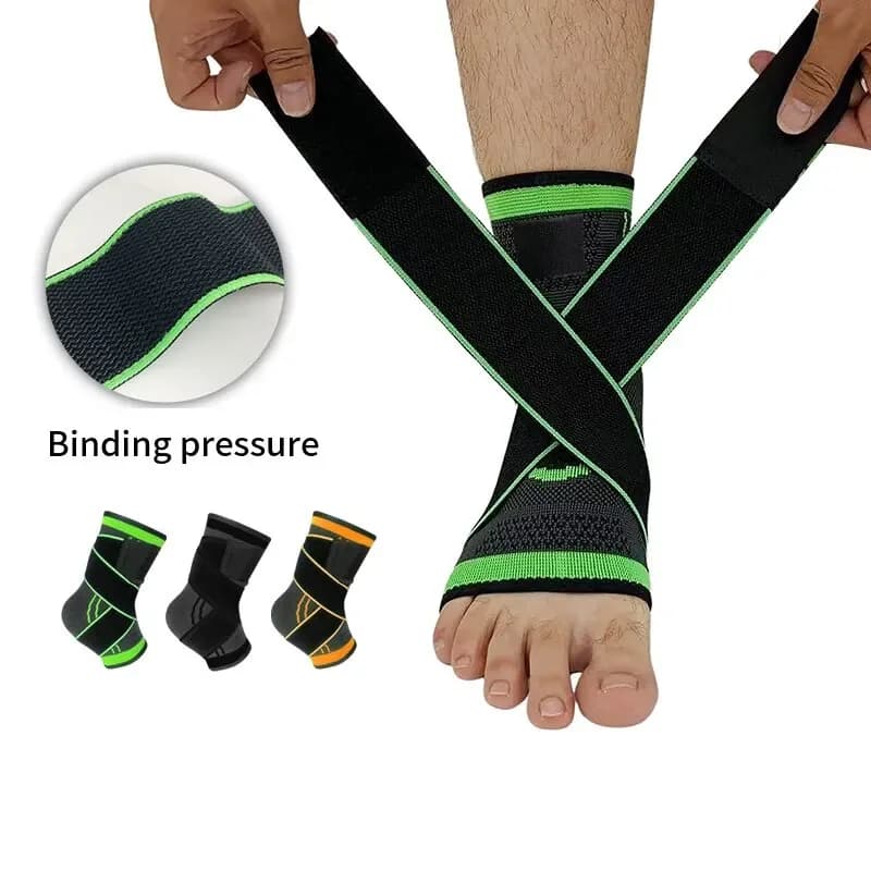 Tutore di supporto per caviglia Manicotto per caviglia lavorato a maglia a compressione forte regolabile per protezione sportiva per uomo e donna