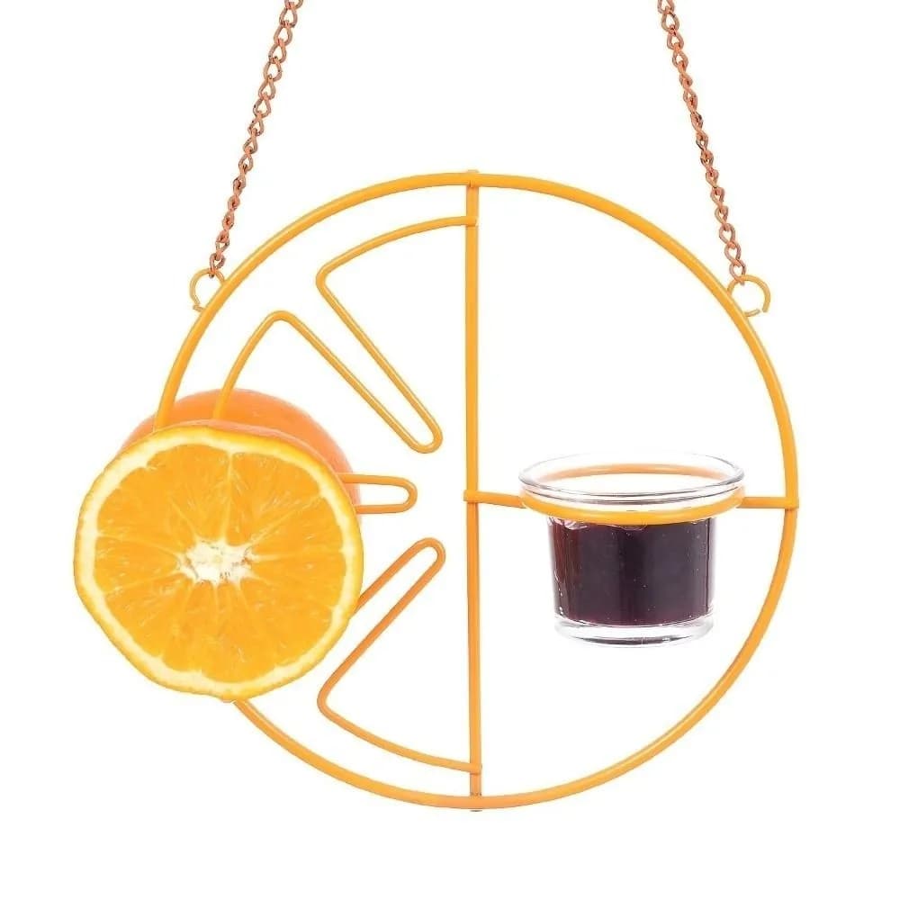 Mangiatoia per Uccelli Decorativa a Forma di Arancia, Contenitore per Cibo Versatile, Mangiatoia Sospesa Impermeabile, Stazione di Alimentazione Creativa per Uccelli