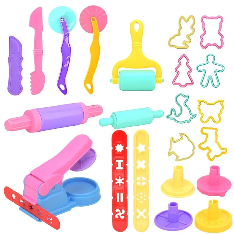 Set di strumenti per modellare l'argilla Kitchen Creations, accessori per pasta modellabile, taglierine, rulli, stampi, giocattolo educativo fai da te per bambini TMZ
