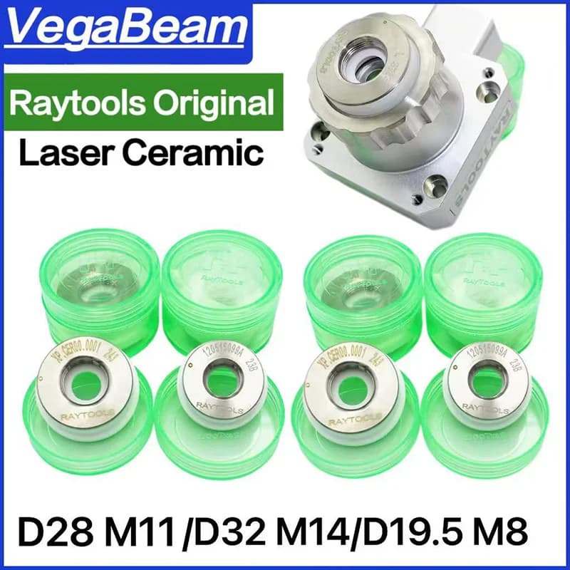 Anello in Ceramica Originale Raytools D32 M14 & D28 M11 & D19.5 M8, Supporto Ugello in Ceramica Raytools per Testa di Taglio a Fibra BMH109 BMH111