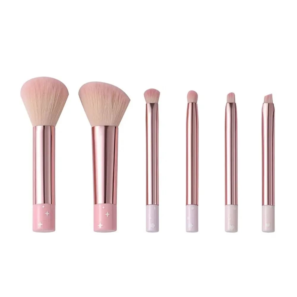 Set di 6 Pennelli da Trucco Pelosi alla Moda, Strumenti Cosmetici per Correttore, Ombretto e Cipria, Set di Pennelli Morbidi per Studenti