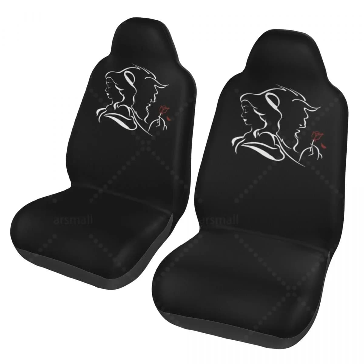 The beautiful inside the beast Print 2 pieces Cover for cars Anti-vegetative cover and comfortable protective cover Unique style