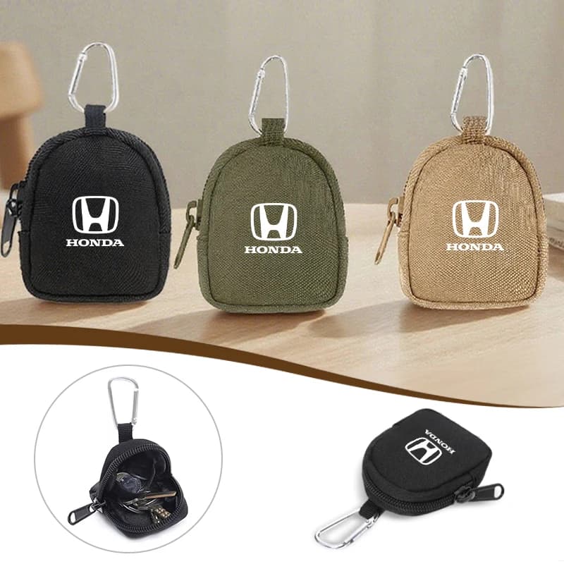 Car Key Case Keychain Mini Storage Bag Auto Interior Accessories For Honda civic accord fit jazz pilot CRV odyssey passport city