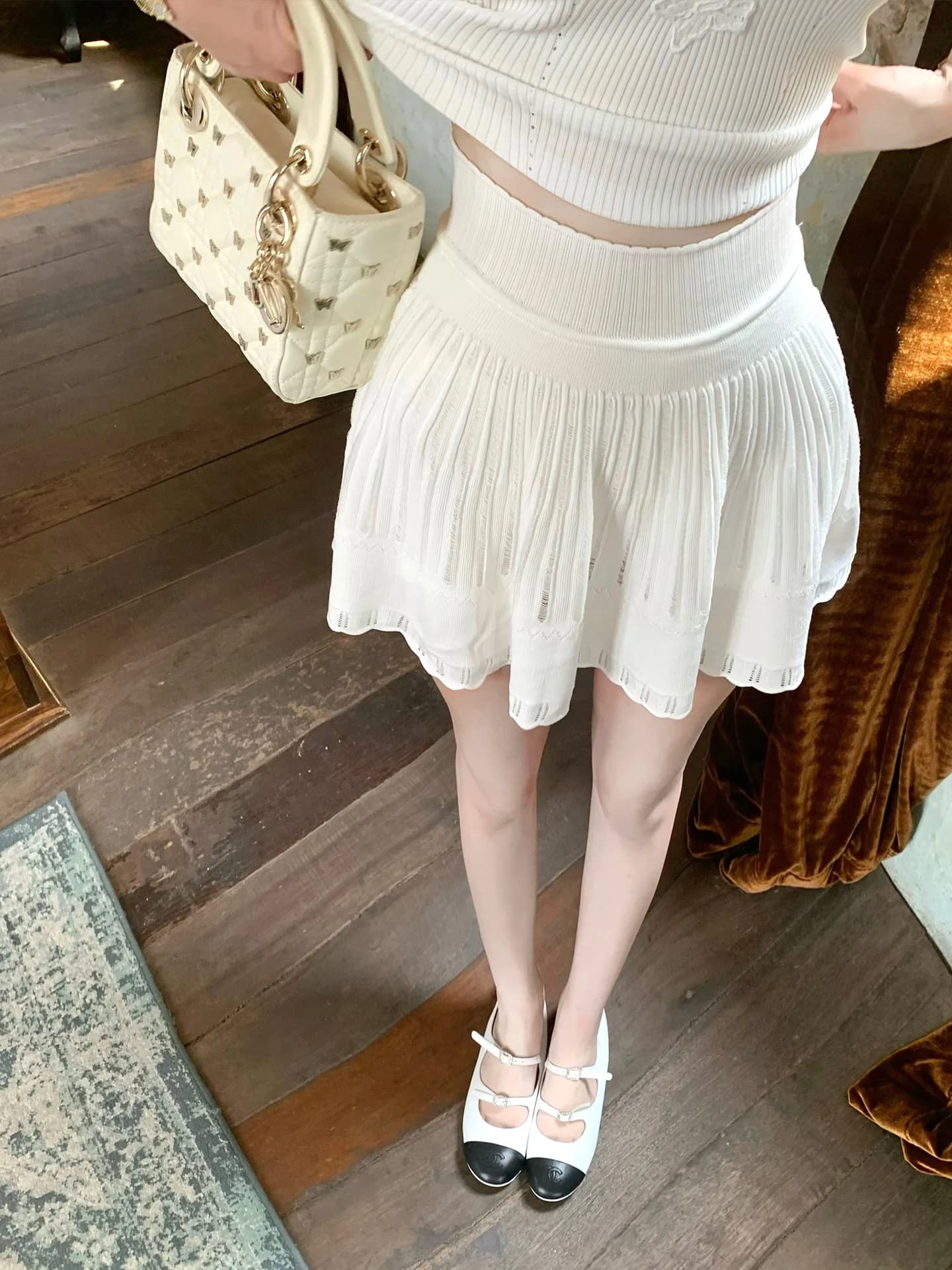Gonna universale J Studio a vita alta, con taglio a A, che copre i fianchi, versatile, nera e bianca, lunga fino alla caviglia, per donna