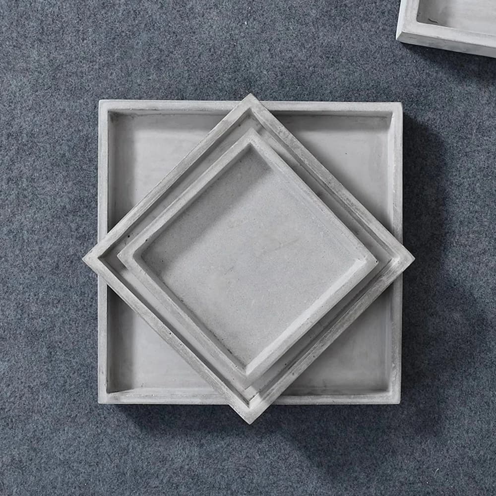 Large Square Tray Molds Thick Silicone Molds for Cement Coaster, DIY Candle Stands Plants Flower Pot Base Tray Molds