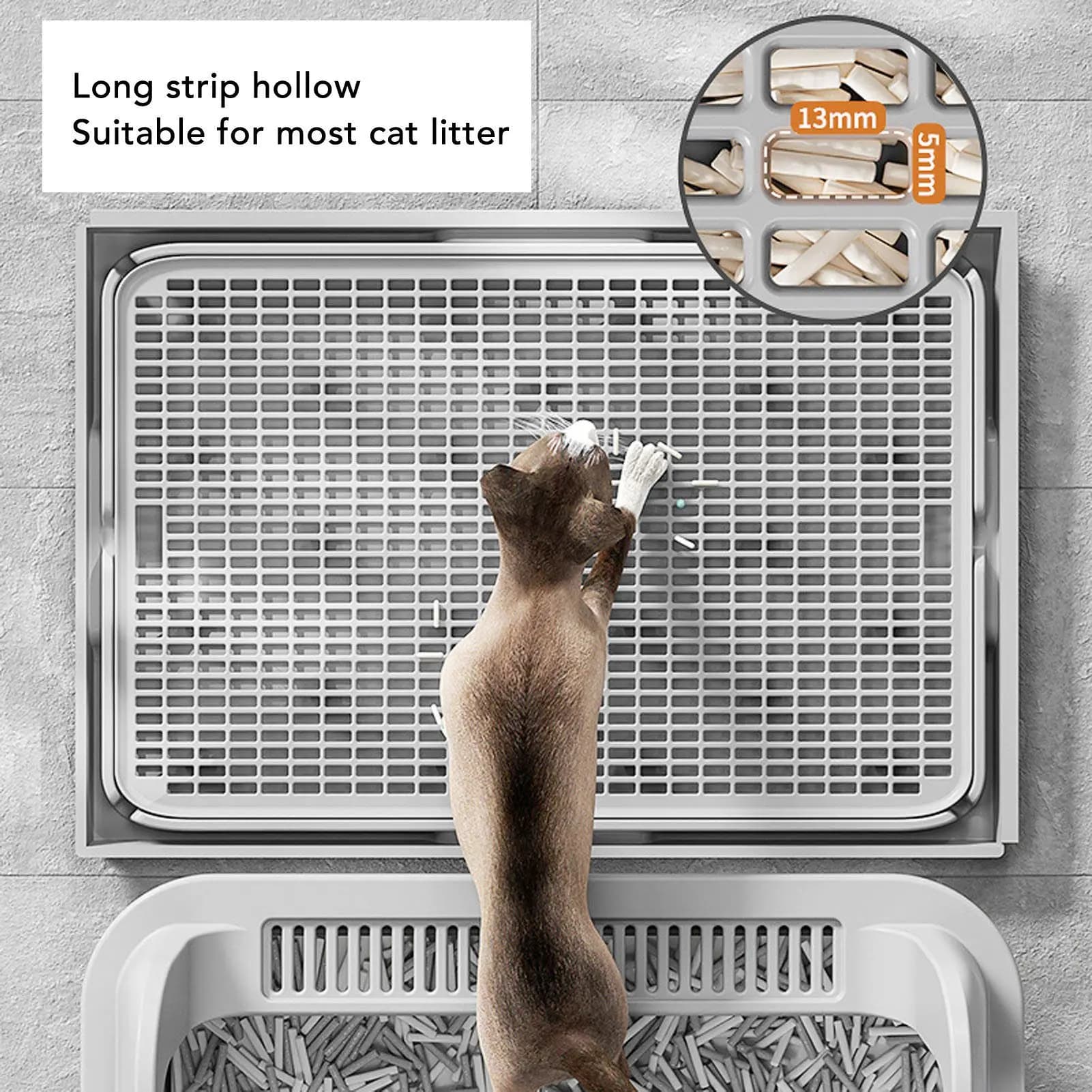 Tappetino Raccogli Lettiera per Gatti, Spazioso a Doppio Strato, Lavabile, con Fondo Antiscivolo, Tappetino per Lettiera Gatto, Tappetino Raccogli Lettiera