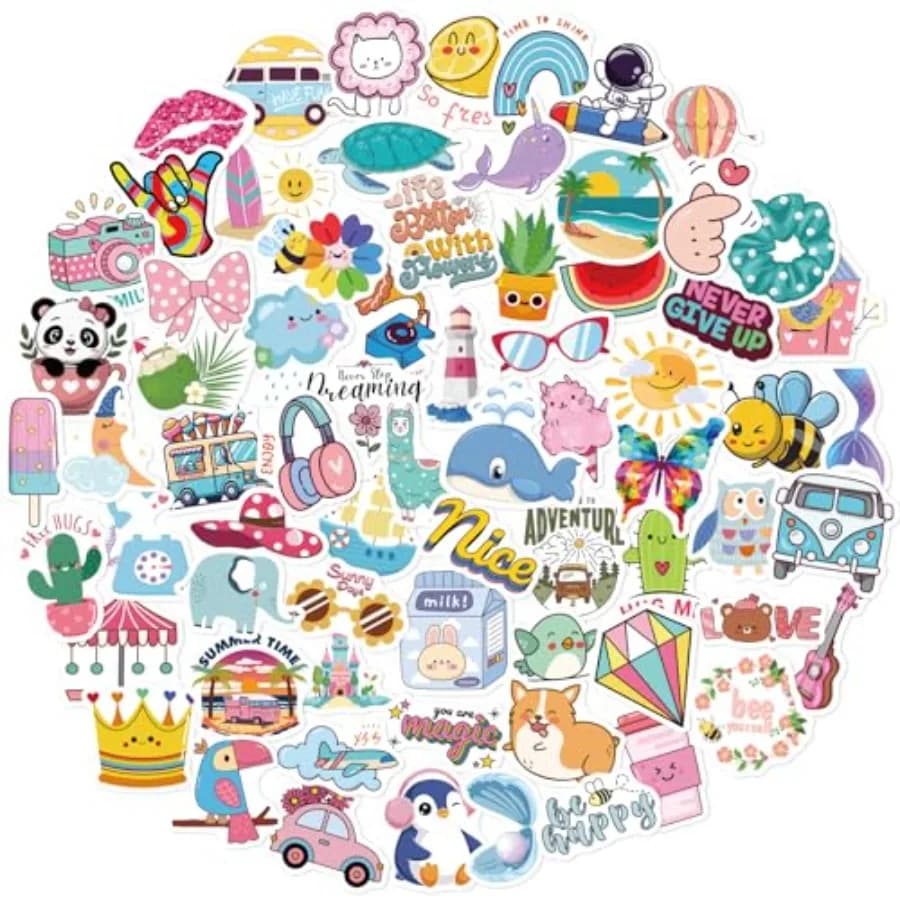 Stickers for,Water Bottle Sticker Pack for Teens Girls Boys, Waterproof Vinyl Animal Stickers for Water Bottles, Skateboard, La