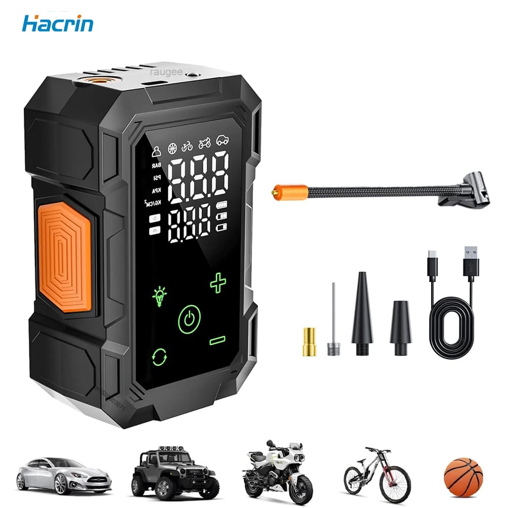 Tire Inflator Portable Air Compressor Cordless Mini Car Auto Shut-Off Pump with Digital Gauge LED Light Fast Inflation Tire Pump