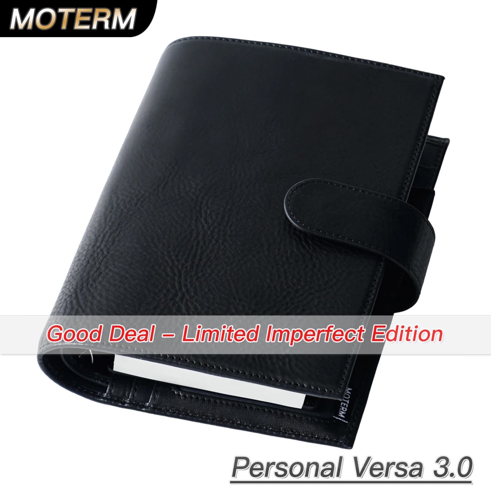 Limited Imperfect Moterm Personal Versa 3.0 Rings Planner Diario di agenda per notebook in pelle conciata al vegetale a pieno fiore
