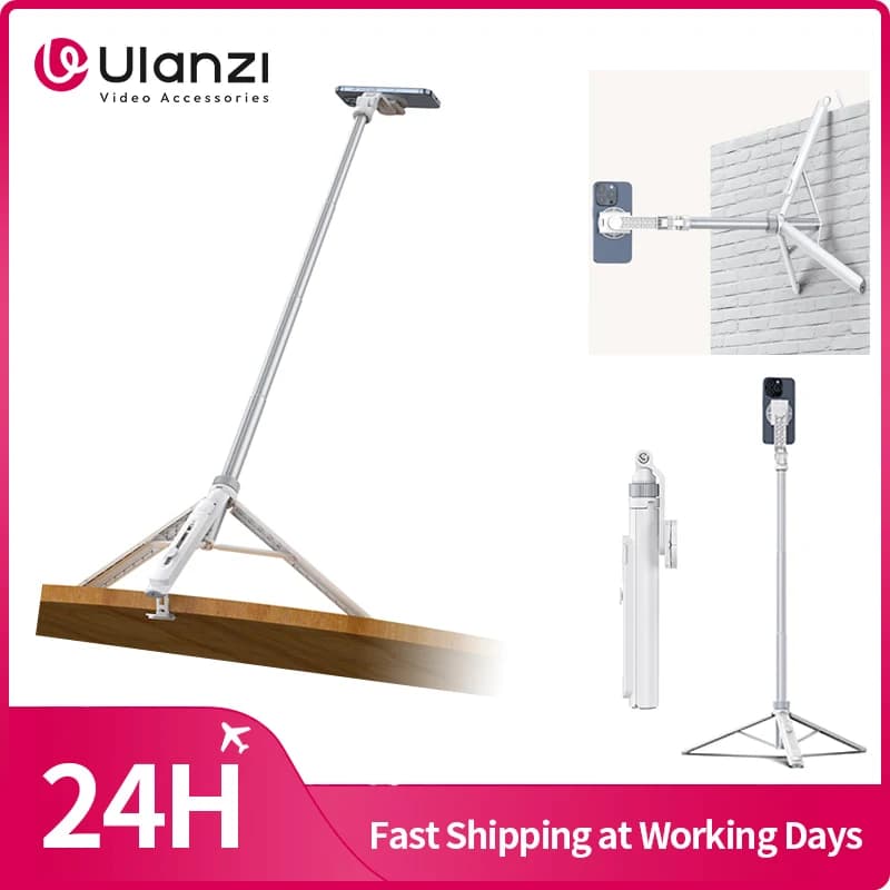 ​ Ulanzi TT88 Selfie Stick Treppiede wireless Magsafe e clip per telefono per iPhone 16 15 14 13Android con gancio per riprese in testa