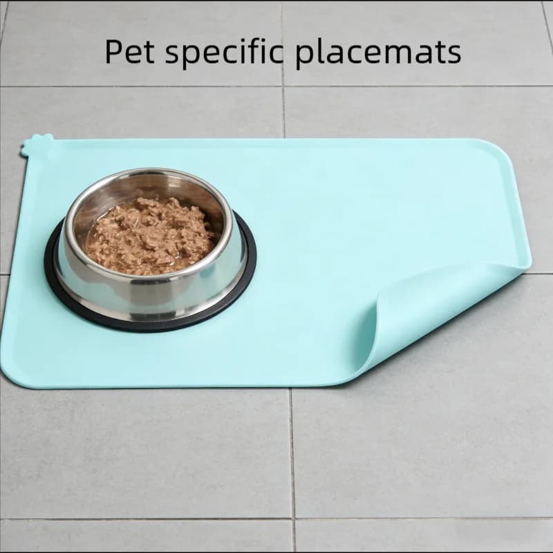 Cat Dog Food Mat For Pet Feeding Bowl Floors Waterproof Non Slip, Silicone Pet Bowl Mat - High-Lipped, Non-Stick, Waterproof Pad