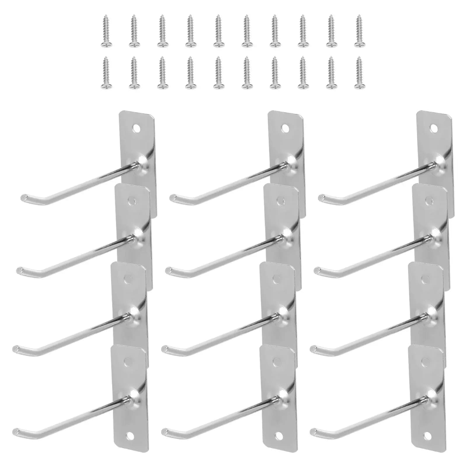 20Pcs Wall Mounted Hooks Heavy Duty Iron Board Organizer Screw in Shelf Hardware Entryway Coat Rack Utility Tool Holder