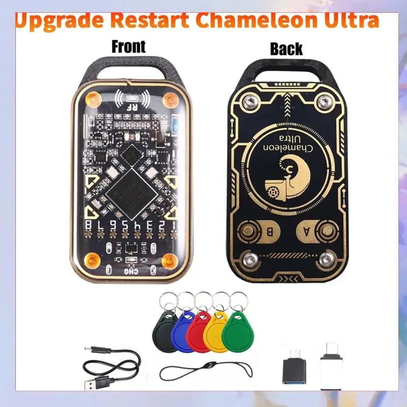 Emulatore di smart card Chameleon Ultra Upgrade Lettore di chip intelligente RFID + Portachiavi 5XUID Decodifica scheda 13,56 M Duplicatore NFC 125K-[A04I]