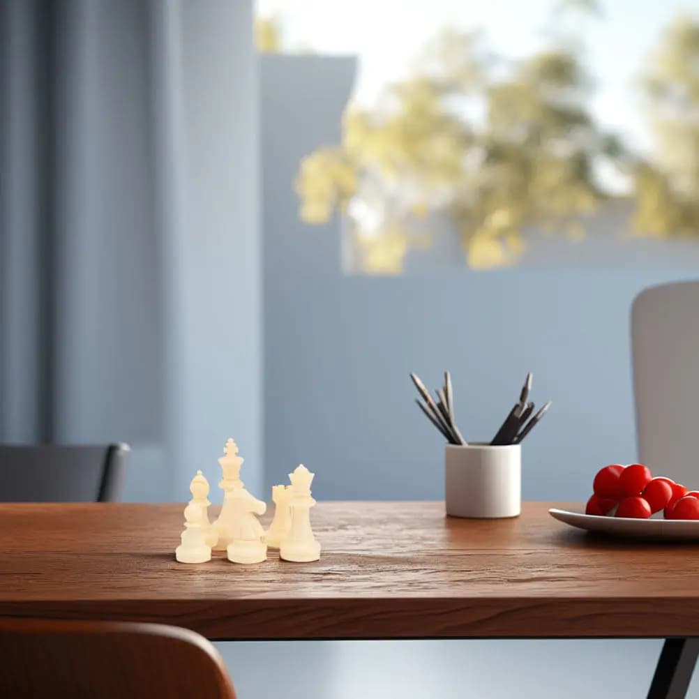 Set di Pezzi degli Scacchi Internazionali in Plastica, Design Unico, Non Pesati, Pezzi di Ricambio per Tornei, Set di Scacchi per Casa e Scuola