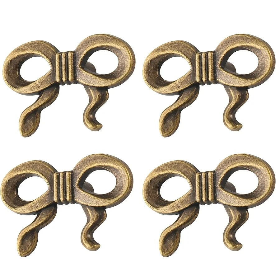 4 pieces of bow-shaped single-hole pull handle for new Chinese-style wardrobe door drawer cabinet, zinc alloy furniture handle