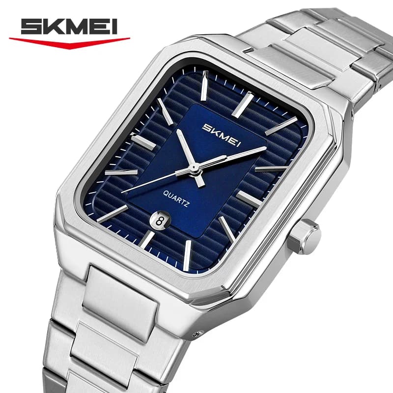 SKMEI 9373 Orologio da Uomo di Lusso Impermeabile con Calendario, Quadrante Quadrato, Nuovo Orologio al Quarzo Casual Semplice ed Elegante