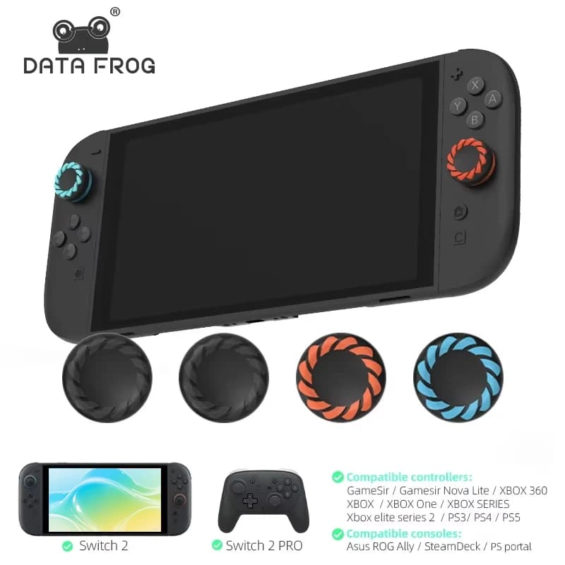 DATA FROG Cappucci per impugnatura per pollice in silicone per Switch 2 Joy-Con Controller Copri joystick antiscivolo compatibile con accessori NS2