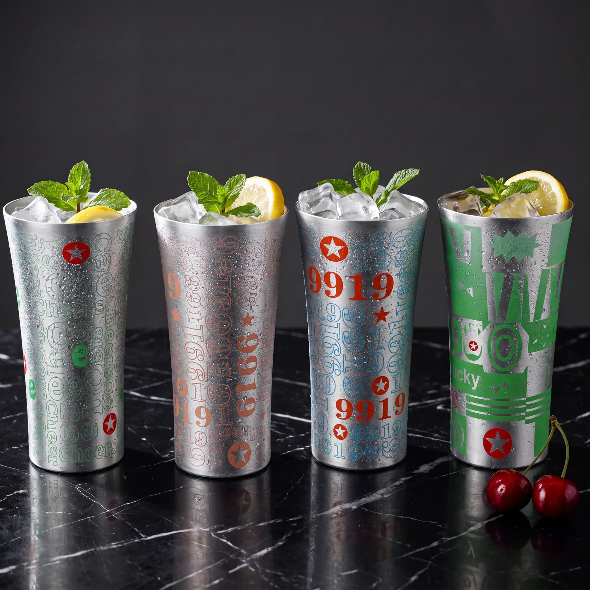 2026 New Color Changing Aluminum 360ml Beer Cup Aluminum Metal Mug Hammered Texture Water Mugs Coffee Travel Mug