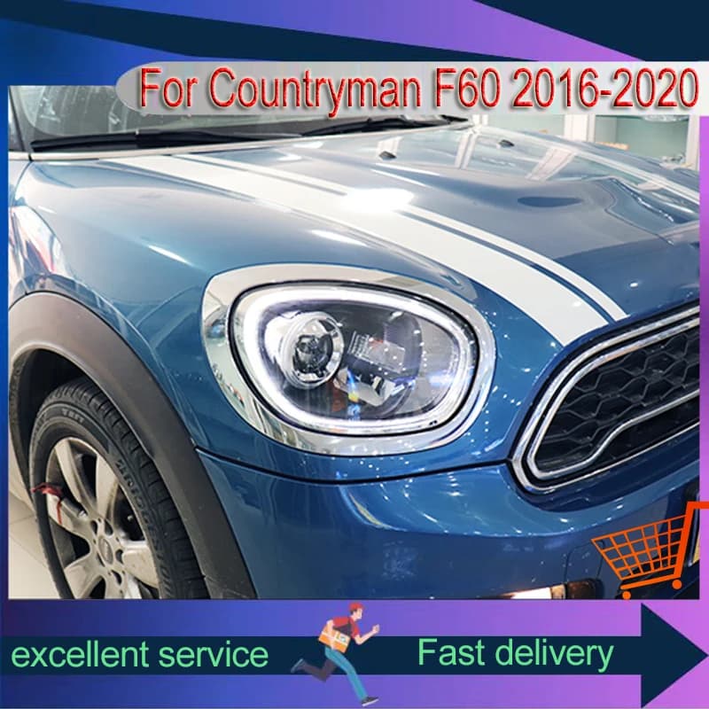 2 PCS Luci Auto PER 2016-2020 BMW MINI Countryman F60 Lampada Frontale DRL Faro Indicatori di direzione LED Lente Del Proiettore Accessori Auto