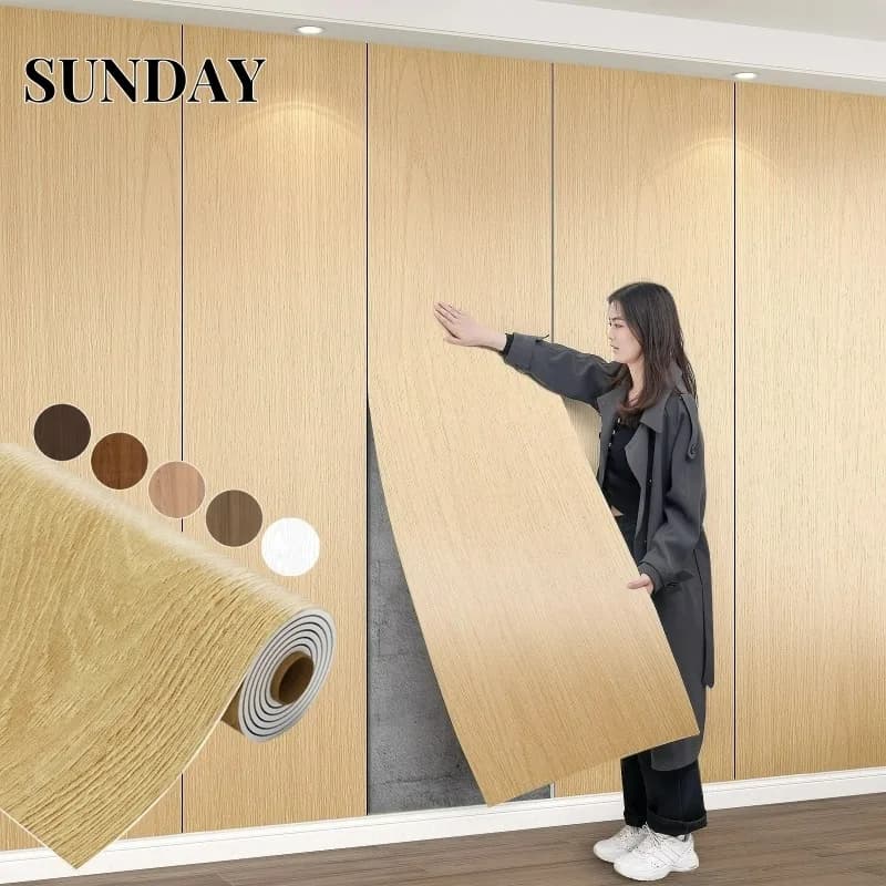 Wall decals with wood veins thick imitation self-adhesive backgrounds Aluminium foam film Detachable and glued wallpaper Decorations for the living room