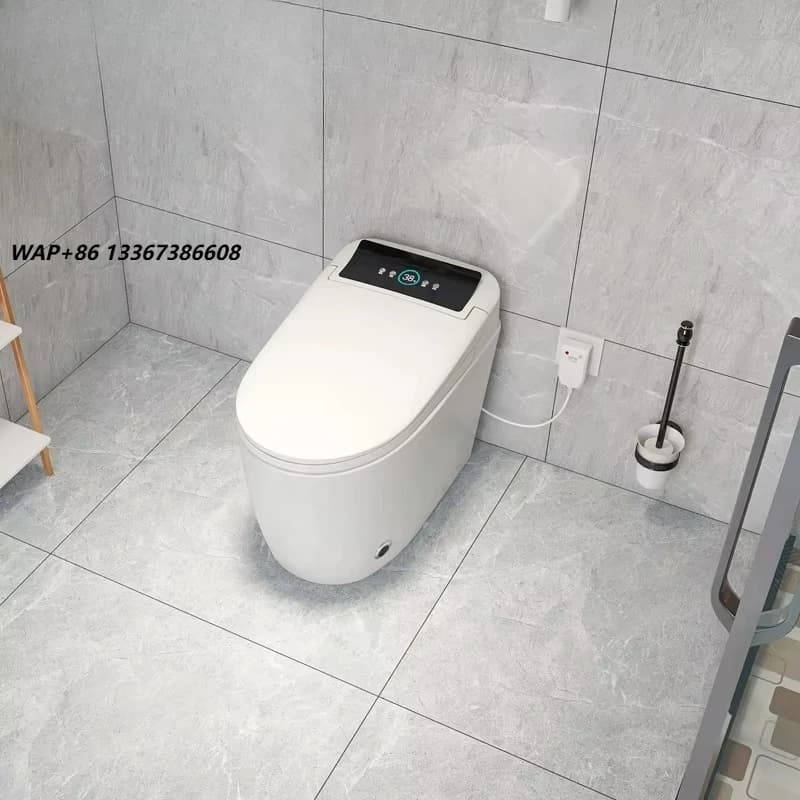 Auto Open Self Clean Electronic Intelligent Smart Toilet Bidet S-Trap Drainage Floor Mounted Ceramic Dual-Flush Remote Control