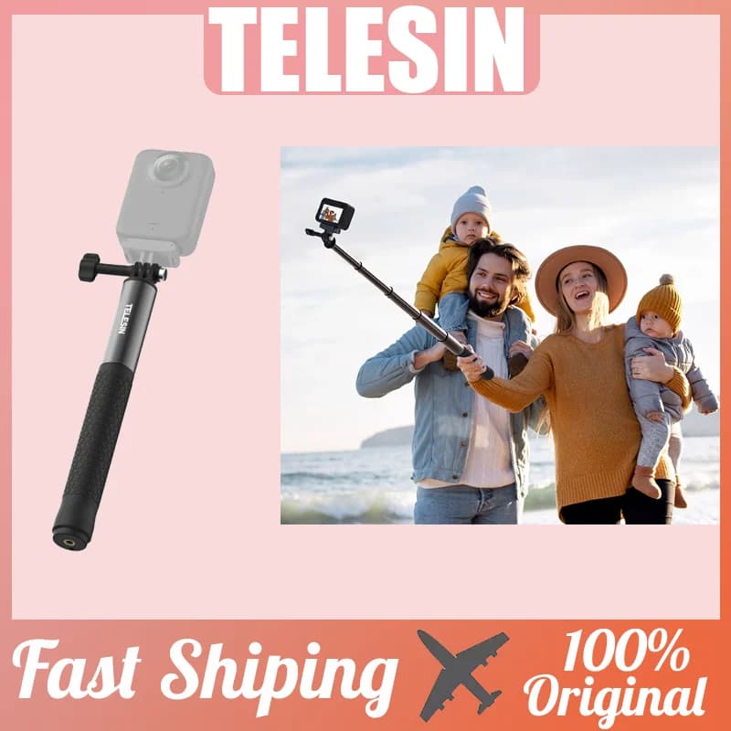 TELESIN Selfie Stick Per DJI OSMO 360 Bastone Selfie In Lega di Alluminio Ultra Liscio Macchina Fotografica di Sport Palmare Bastone Per Il Viaggio Selfie