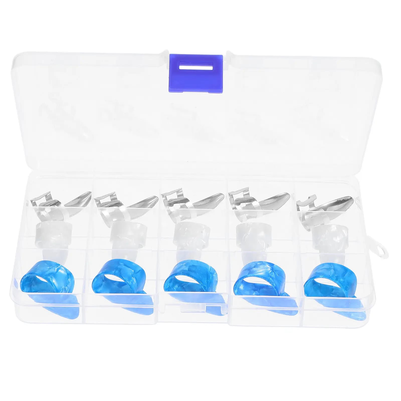 Set di 15 Plettri per Dita in Acciaio Inossidabile e Celluloide, Ultra Sottili e Leggeri, Presa Confortevole, Perfetti per Chitarra e Basso