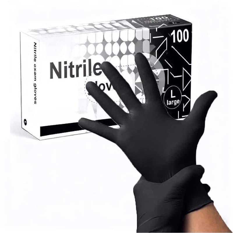 30/60/100PCS Guanti in nitrile nero Guanti usa e getta per la pulizia del tatuaggio Bellezza Parrucchiere Strumenti per lavare i piatti impermeabili
