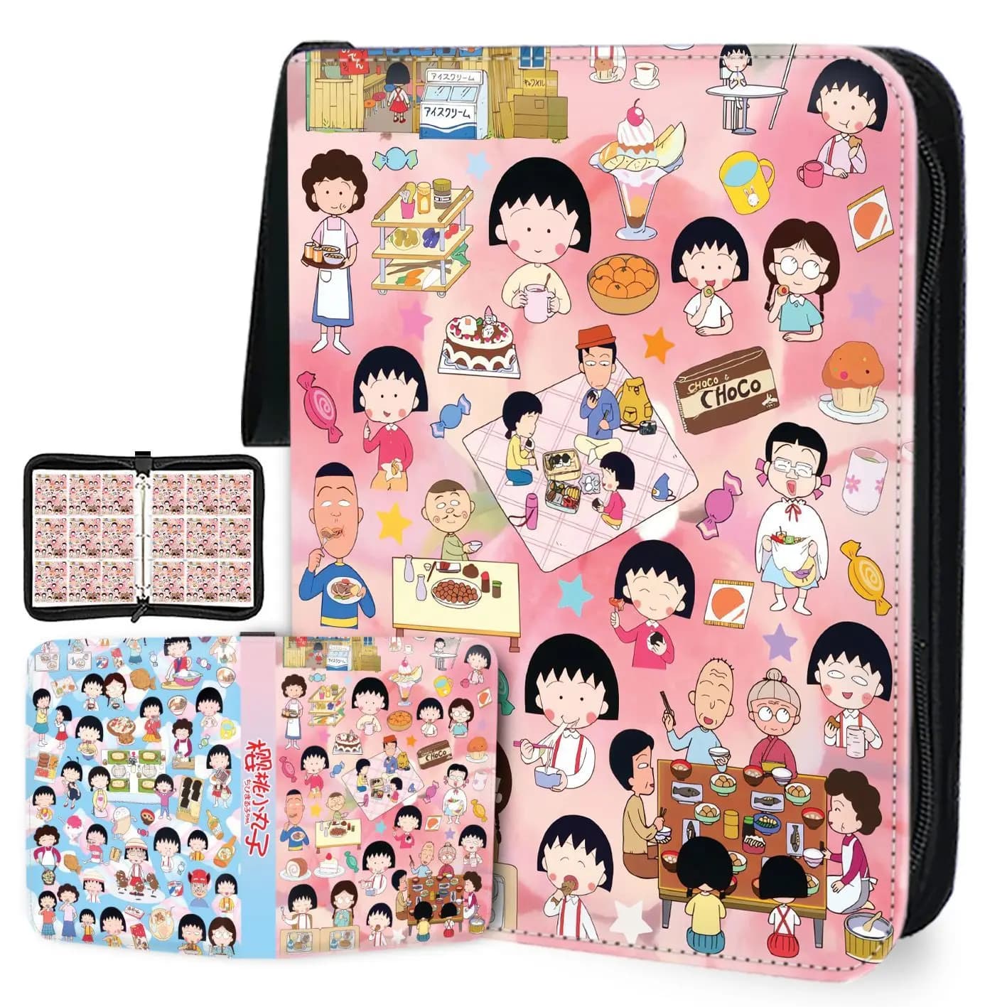 Nuovo Album Portacarte con Cerniera Chibi Maruko Chan, Libro per Collezione di Badge e Carte da Gioco, Portafoto, Giocattolo di Moda Animata, Regalo Cartoon
