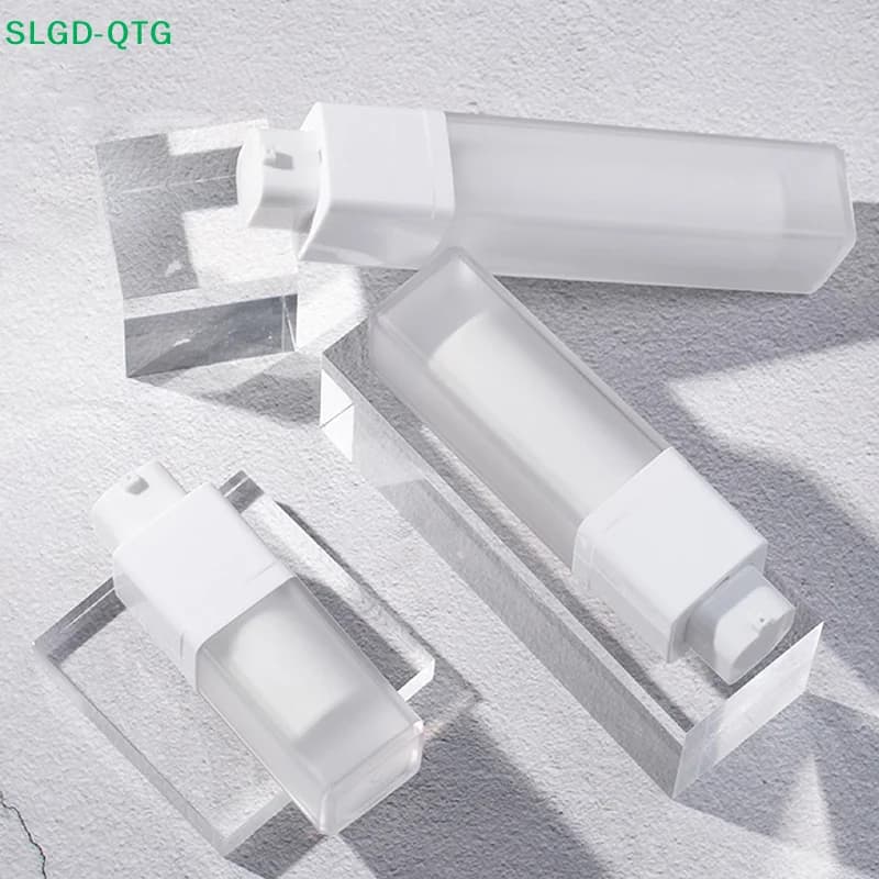 NEW 15/30/50ml Square Vacuum Bottle Press Lotion Empty Dispensers Liquid Foundation Makeup Portable Lady Cosmetic Container