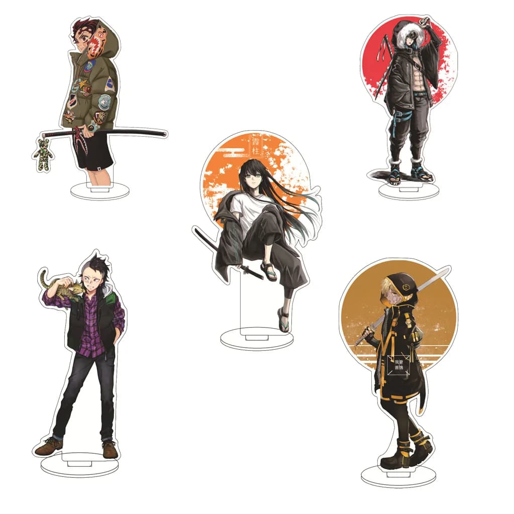 16CM Anime ‌Demon Slayer ‌Kamado Tanjirō Kamado Nezuko Agatsuma Zen'itsu Cos Acrylic Figure Stand Ornaments Exquisite Gifts