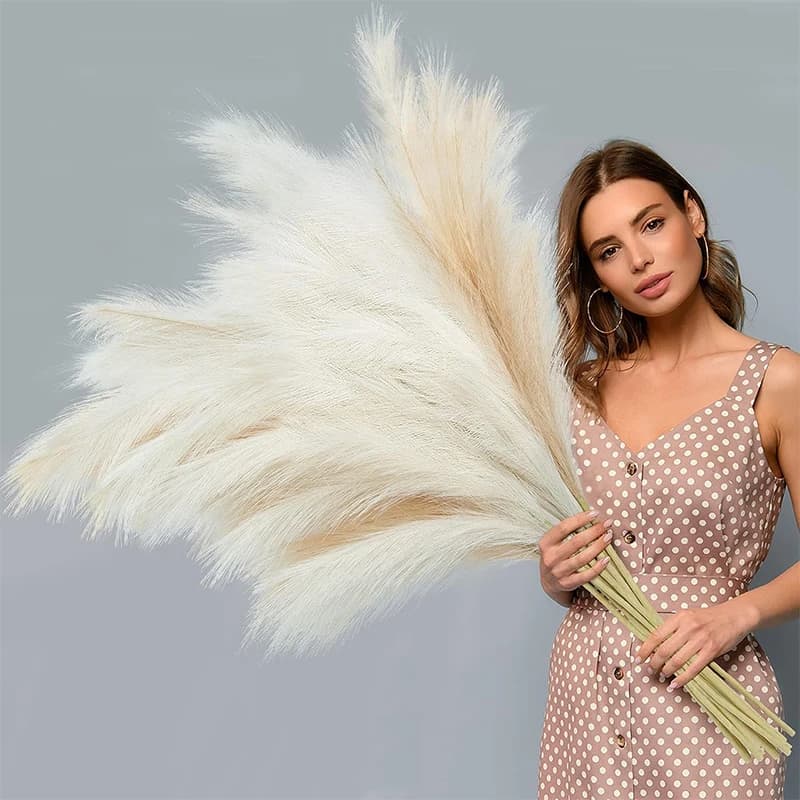 90/120 CM 1 Pz Soffice Erba di Pampa Bouquet per la Cerimonia Nuziale Casa Festa Vaso Decorazione Boho Pianta Finta Reed Fiori disposizione