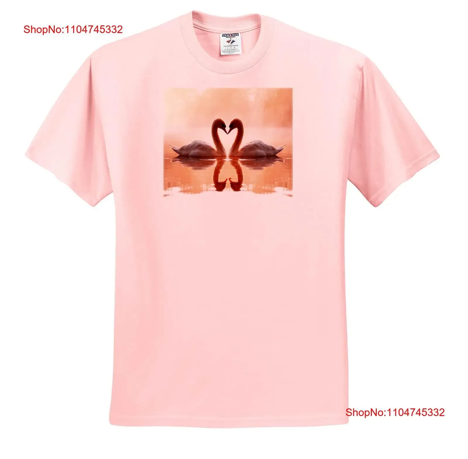 3dRose Swan Love T Shirt vintage lavato leggermente confortevole homme Abiti firmati alla moda Traspirante Moda casual Versatile