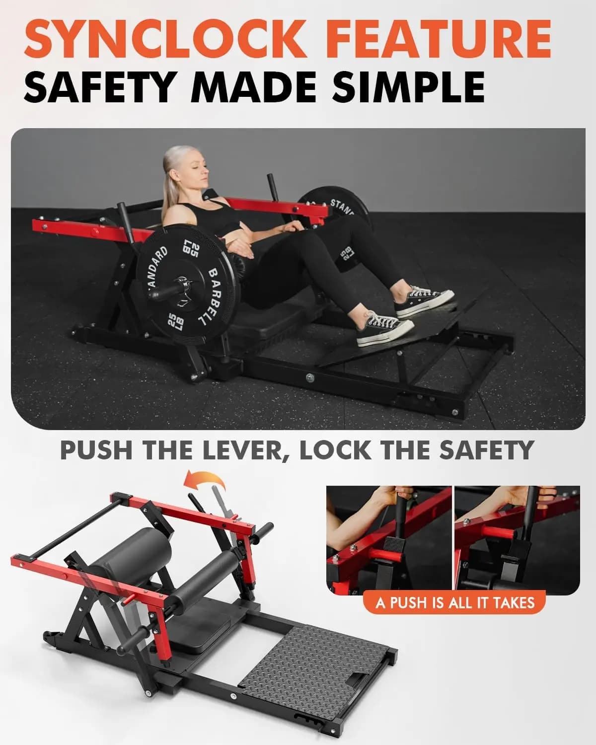 Hip Push Machine, Buttocks Bridge Machine Loaded On 800 Lb Plate With Weight Support, Heavy Duty Exercise Equipment