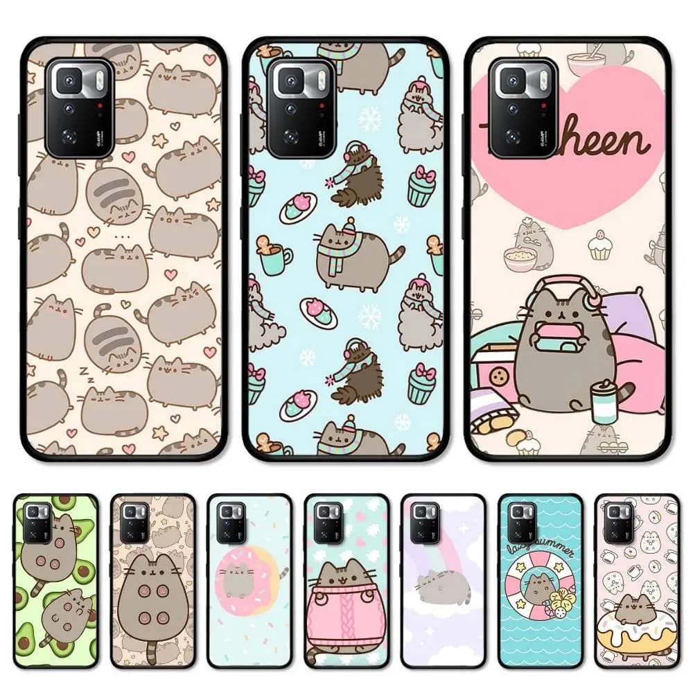 P-Pusheenes Custodia per telefono Cartoon Cat per Redmi Nota 4X5 A 6 7 8 T 9 9S 10 11 11S 11Epro Poco M3 Pro