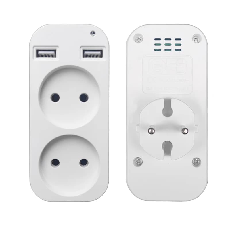Presa USB europea Spina convertitore USB doppio portatile Spina convertitore multifunzione Germania Francia Russia Presa universale