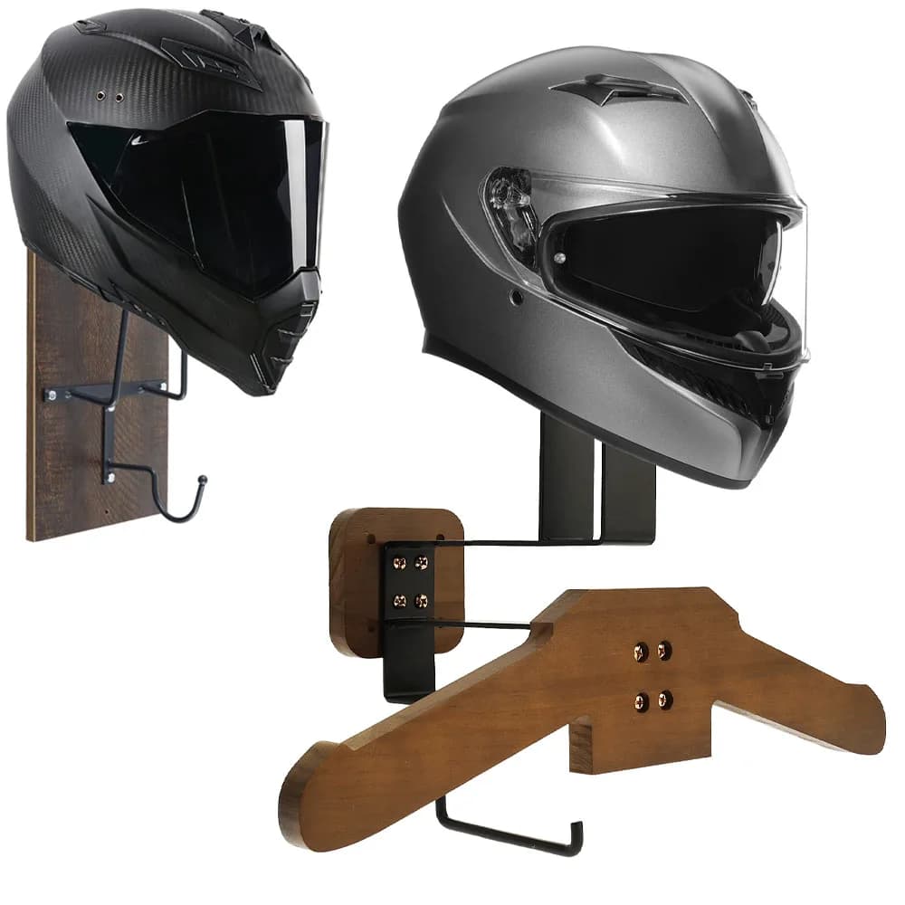Portacasco per moto in legno Porta cappotti da parete Porta cappelli Espositore Organizzatore versatile per appendere chiavi Guanti Accessori per casco