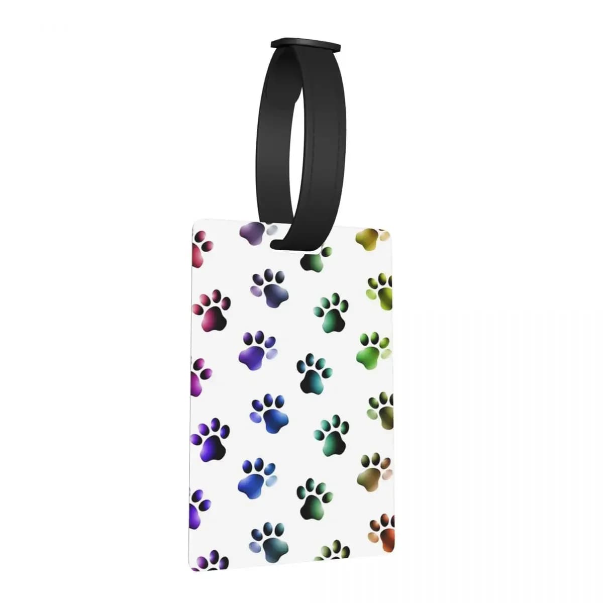 Stampe di zampe di animali Gatti Cani Colori arcobaleno Etichette per bagagli Valigia Moda Bagagli Etichetta d'imbarco Porta etichette ID Nome Indirizzo