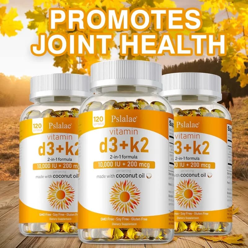 Vitamin D3+K2 Supplement - Regulating Calcium Metabolism, Bone Health and Mood Balance, Replenishing The Immune System