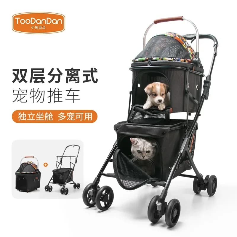2022 Nuovo staccabile Pet Out Carrello Teddy Puppy Carrello per cani Piccolo carrello per gatti Pieghevole leggero Zaino per cani con spinta
