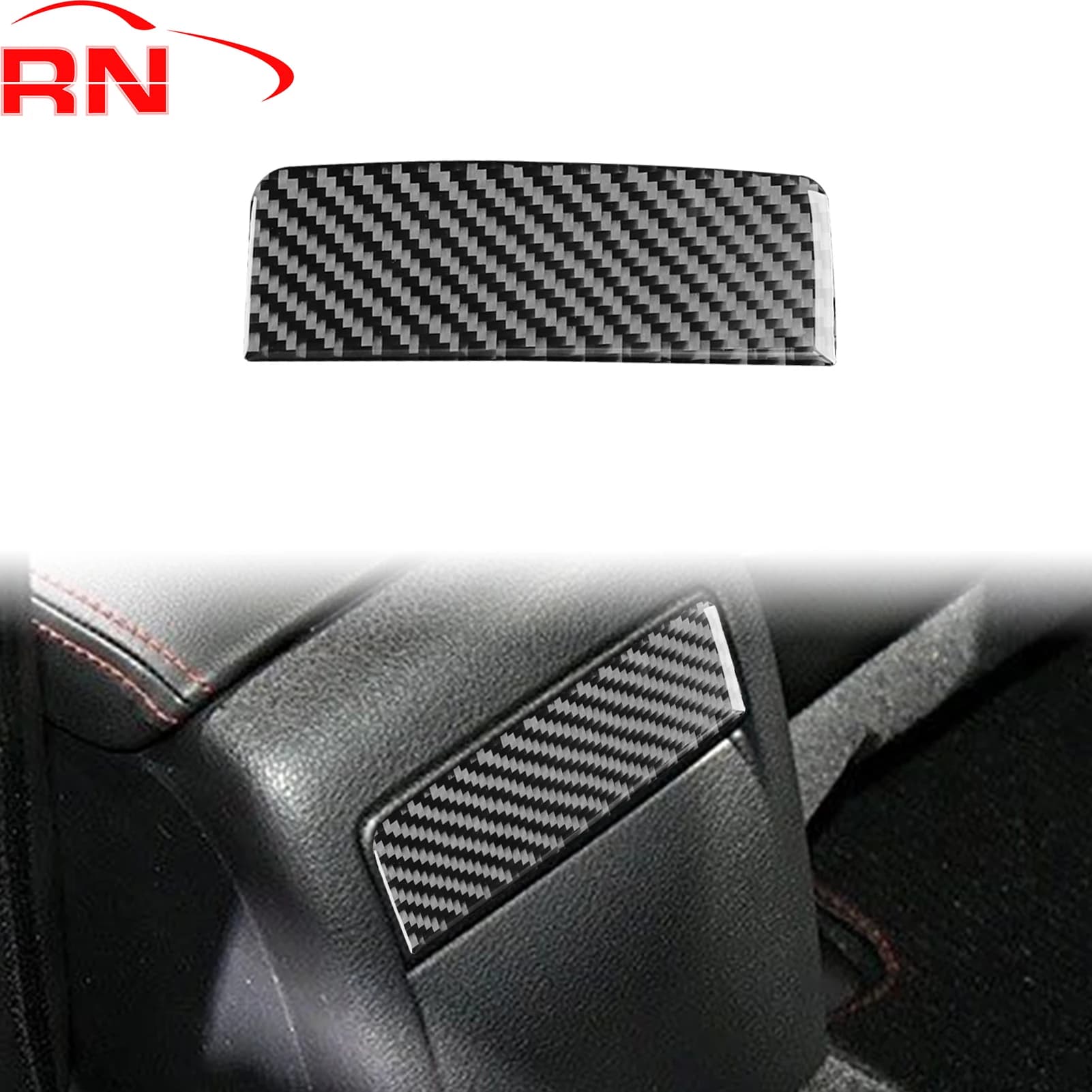 Per Subaru WRX 2015-2021: Pannelli Decorativi per Bracciolo in Fibra di Carbonio, Accessori Interni Nero Lucido, Adesivi
