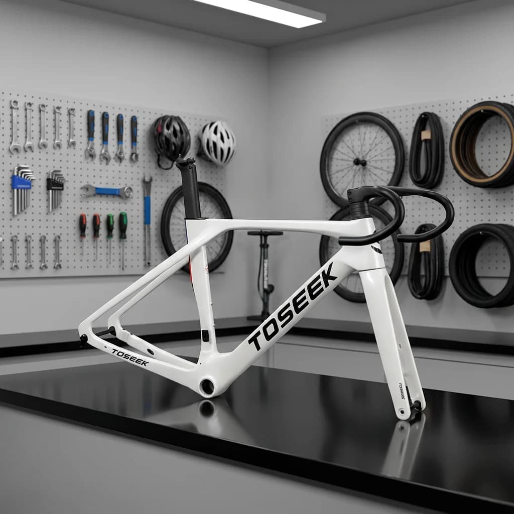Telaio Bici da Corsa in Fibra di Carbonio Personalizzato da Fabbrica, Leggero, 700c, per Freno a Disco, BBT47, con Perno Passante - Set Telaio Bici
