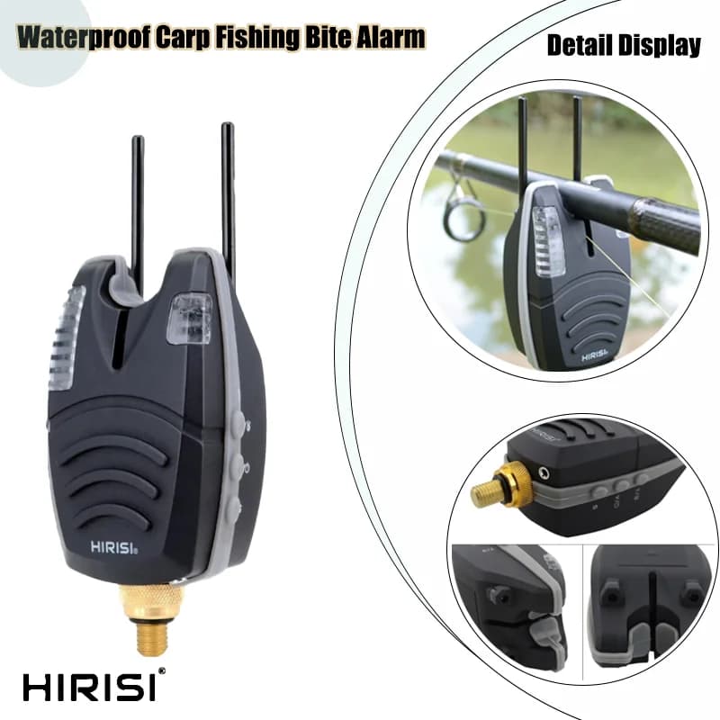 HIRISI Professionale Impermeabile Allarme Morso di Pesca Alla Carpa 1 PZ Con Snag Bar e Rolling LED Fascia Indicatore Morso di Pesce Allarme di Induzione